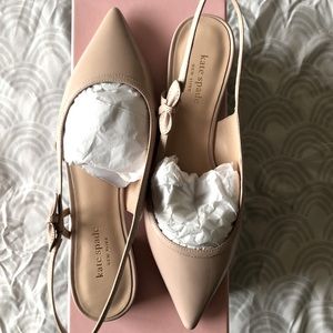 nude kate spade mae bow flats